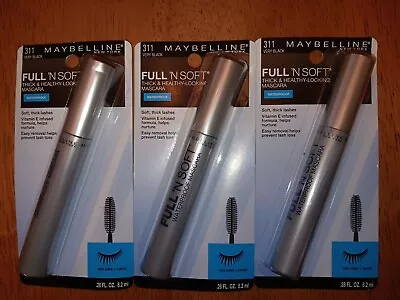 Lot Of 3 Maybelline Full 'N Soft Mascara Thick Healthy 311 Very Black Make Up • $19