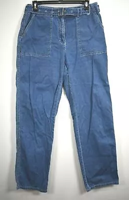 VTG Lauren Ralph Lauren Womem High Waist Built-In Denim Belt Denim Blue Jeans 10 • $27.99