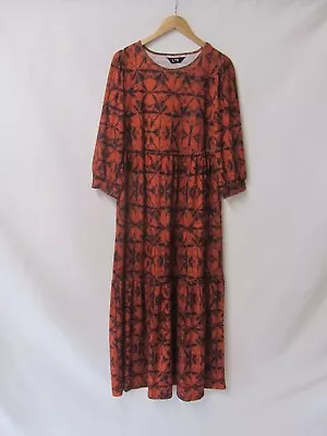 Maxi Dress - Orange & Black Tie Dye Print By LTS (Long Tall Sally) Size 16 • £16.99