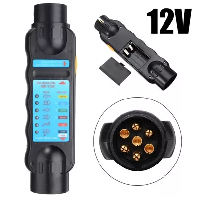 $22.45 • Buy 12V 7Pin Car Trailer Towing Light Plug & Socket Cable Wiring Circuit Tester Tool