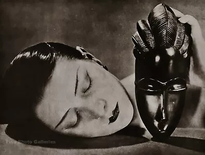 1926/75 Vintage MAN RAY Female Head KIKI African Mask Art Deco Photo Engraving • $158.21