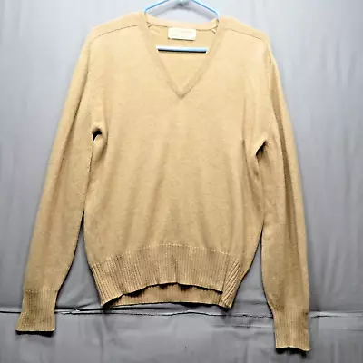 Vtg J&d Mcgeorge Dumfries Scotland 100% Cashmere Sweater V Neck Biege Size S/m • $58