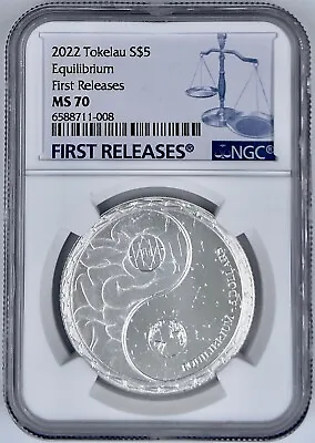 2022 Tokelau $5 Equilibrium Yin & Yang NGC MS 70 1 Oz Silver Coin 9999 • $114.99