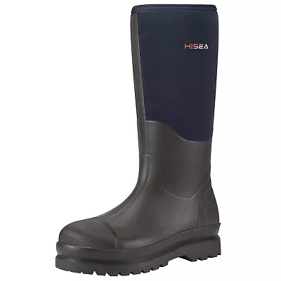 HISEA Men's Fishing Rain Boots Waterproof Platform Work Wellies Outdoor Hunting • $63.99