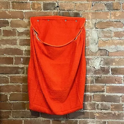 Vintage New 1971 Burnt Orange Terrycloth Hanging CLOTHES HAMPER • $34