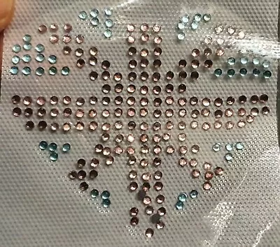 £2.95 • Buy Rhinestone Union Jack British Flag Iron On Patch For Clothes T-Shirts UK Seller 
