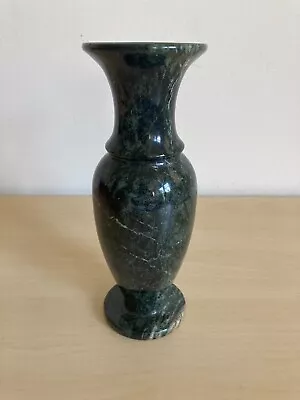 Marble Stone HandCrafted Vase Solid Classic Pedestal Green Bud Vase 8” • $24.90