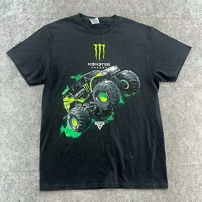 VINTAGE Monster Energy Shirt Mens M Black Monster Truck Graphic Short Sleeve Y2k • $9.95