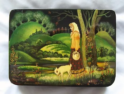 Vintage Hand Painted Russian Lacquer Box - From Ashville VA Estate  (A22) • $49.99