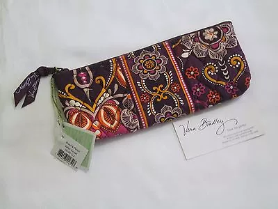 Vera Bradley SAFARI SUNSET Brush & PENCIL Cosmetic CASE Jewelry For PURSE  NWT~ • $39.95