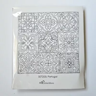 PORTIGAL MOSAIC TILE BACKGROUND RubberMoon Rubber Stamp South American Um483 • $9.97