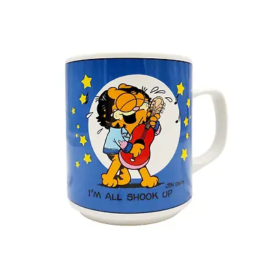 Vintage Enesco Garfield  All Shook Up  Elvis Ceramic Coffee Mug • $19.76