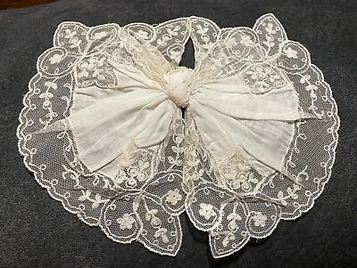 High Qaulity Antique Victorian Handmade Brussels Irish? Ornate Flounce Lace 10 • $89.99