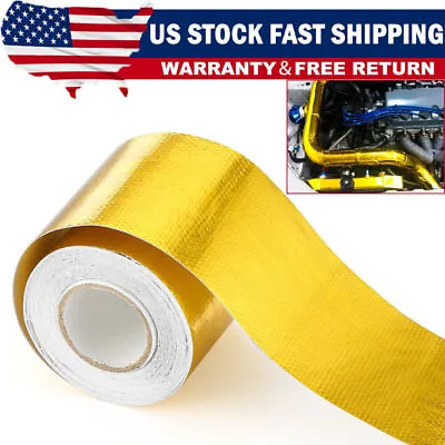 Adhesive Exhaust Header Turbo Manfold Pipe Aluminum Heat Shield Wrap Tape2 16' • $5.49
