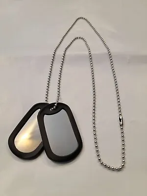 Custom Military Issue Stainless Steel Embossed Army Navy Marines AF ID Dog Tags • $8.89