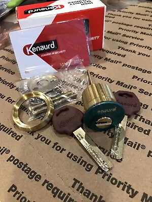 High Security Rim/Mortise Cylinder 006 Gold   2 Keys. Mul T Lock Style.  • $27.85