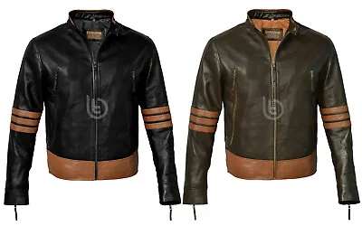 $107.99 • Buy X-men Wolverine Motorcycle Biker Brown Vintage Genuine Leather Jacket
