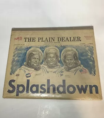 Sealed Newspaper NASA 1969 Splashdown The Plain Dealer 3 Moon Heroes Head For US • $34