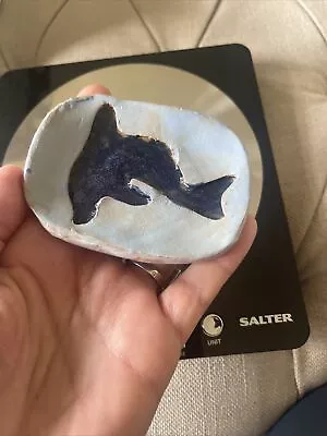 Handmade Modern Studio Pottery Ceramic Soap Dish Dolphin Design • £2.50