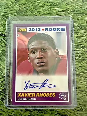 2013 Panini Score XAVIER RHODES Purple Auto RC Vikings • $7.99