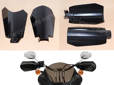 Motorcycle Black Coffin Cut Hand Guard Guards For Harley Dyna Baggers Sportster • $23.98