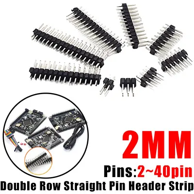 Male Double Row Right Angle Header Strip 2 Mm Pin Header Connector 2/3/4~40 Pin • £32.71