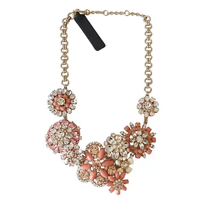 J. Crew Coral Floral Crystal MSRP $228 Statement Necklace • $79.99