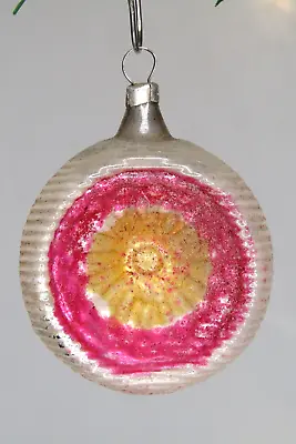 Vintage Blown Glass SUN Indent Reflector Ball Christmas Ornament Germany • $20