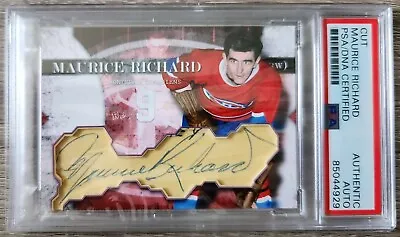 MAURICE RICHARD-2 Custom Cut Signed Autographed Card Montreal Canadiens PSADNA • $229.99