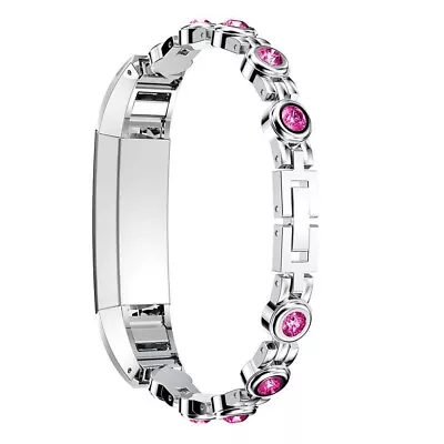 StrapsCo Stainless Steel Metal W/ Rhinestones Bracelet For Fitbit Alta & HR • $48.10