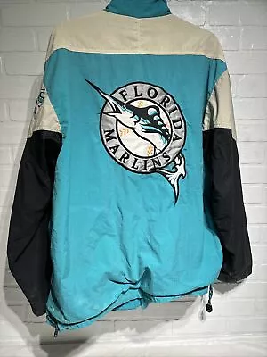 Men’s Vintage 90’s Starter Florida Marlins MLB Windbreaker Jacket XL Distressed • $25