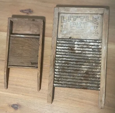 Antique Vintage Washboard Lot 2 Mini National Washboard Little Pet 817 12” 9” • $9.99