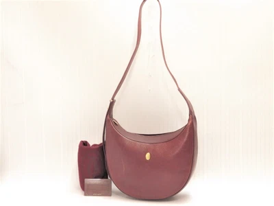 $20.50 • Buy Auth Cartier Leather Tote Bag Bordeaux 18661801