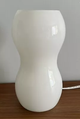 Ikea Kvintant White Glass Table Lamp Hand Blown Retro Light 1990's Minimalistic • £24.99