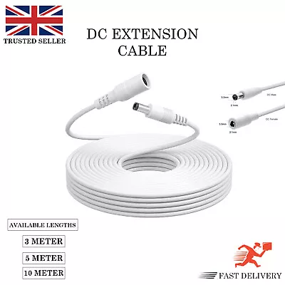 £2.89 • Buy Power Extension Cable For 12V DC 3m 5m 10m CCTV LED/Adapters 2.1mm*5.5mm Jack