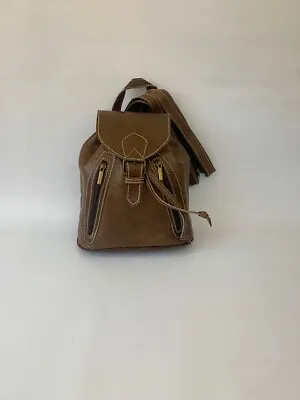 Small Leather Backpack/Shoulder Bag/Real Moroccan Leather/All Handmade • $59