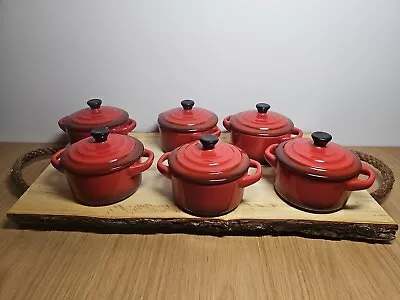 6 X Ceramic Mini Casserole Dishes With Lids Serving Dishes  • £25.99
