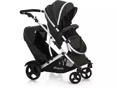 Hauck Duett 2 Pushchair Tandem Adjustable Back/Foot Rests Seats 2 Black. H • £264.99