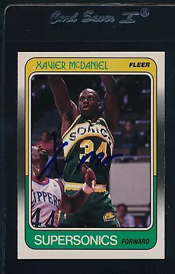 1988/89 Fleer #108 Xavier McDaniel Seattle Supersonics Signed Auto *53704 • $8