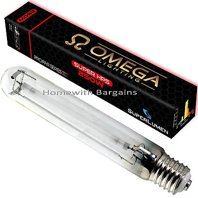 Omega 250w SUPER HPS Son-T Lamp 250 Watt E40 Flowering 2000k Light Bulb • £14.85