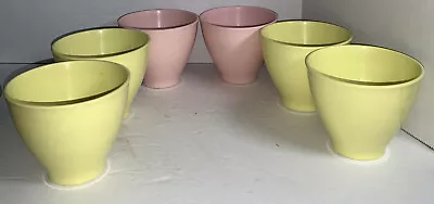 6 Vintage Russel Wright 4 Yellow & 2 Pink Short Tumblers Melmac Home Decorators • $59