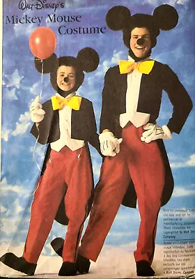 Vtg Simplicity 7729 Sew Pattern Adult Halloween Costume Mickey Mouse Disney • $9.99