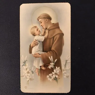 $1.75 • Buy Vintage Catholic Holy Card - St. Anthony Of Padua