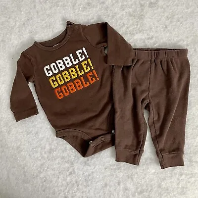 Carters Boy/Girl First Thanksgiving Gobble Bodysuit & Pants Sz 3mos • $11.99