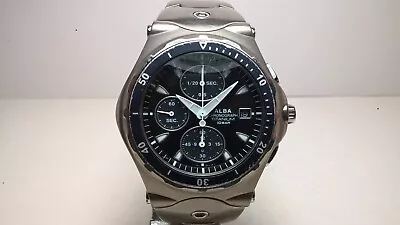 Seiko Alba Roox Titanium 7T92-0DG0 Quartz Chronograph With Full Bracelet • $58