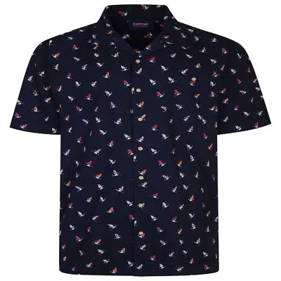 Espionage Men's Plus Size Sail Boat Shirt (SH386)  In Navy/White 2XL To 8XL • £33.53