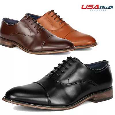 Men's Formal Oxford Shoes Casual Shoes Lace Up Wedding Shoe Dress Shoes US SIZE • $36.89