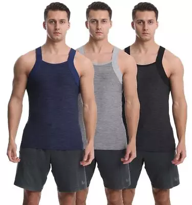 Different Touch Men's 3 Pack Dry Fit Square Cut G-unit Style Tank Tops A-shirts • $29.99