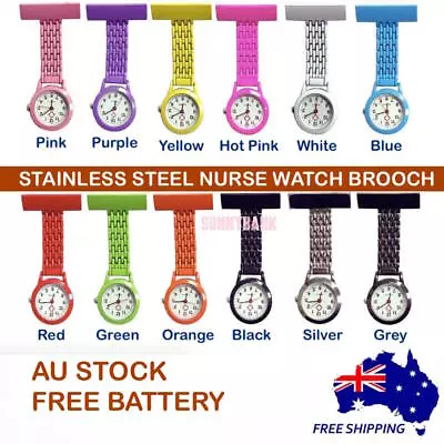 Metal Nurse Chain Brooch Fob Watch Nursing Nurses Pendant Clip-on Pocket Quartz • $8.99