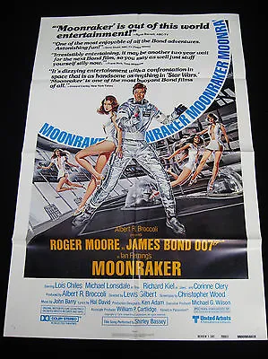 Moonraker 1979 * Roger Moore James Bond 007 Rare Review Movie Poster Mint Unused • $174.95